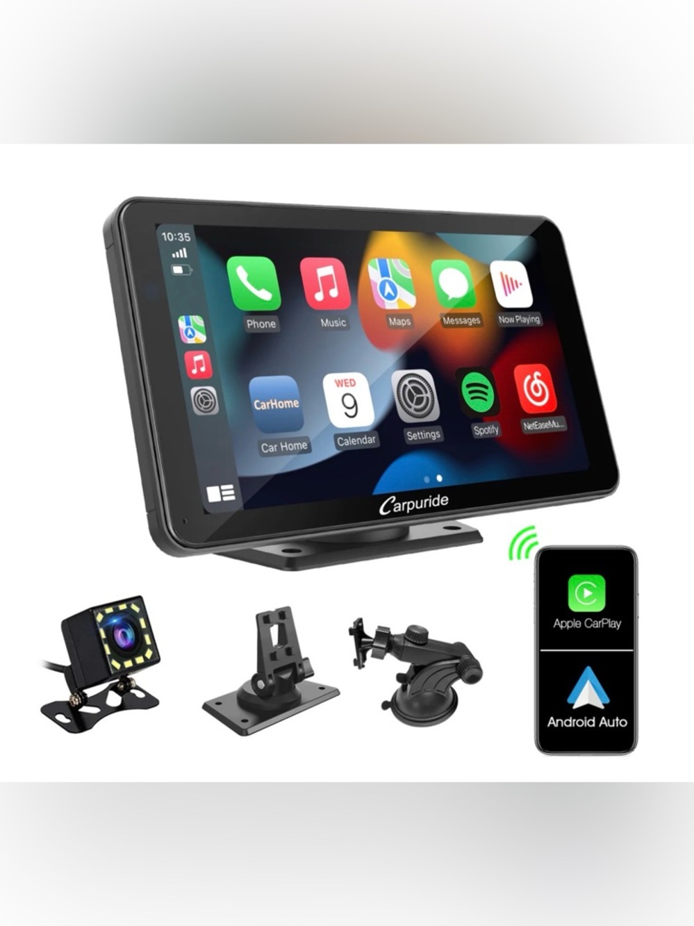 CARPURIDE Car Stereo w/Wireless Apple CarPlay&Android Auto,Plug&Play